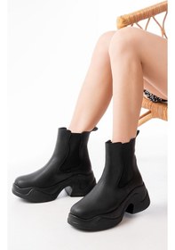 Resim Fz-2400 Siyah Yüksek Tabanlı Lastikli Günlük Kadın Bot Siyah 