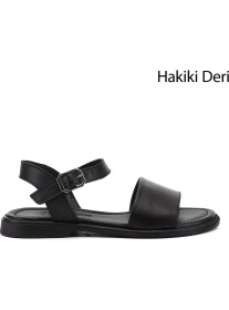 Resim Gönderi(r) Kadın Siyah Bilek Bağlı Hakiki Deri Sandalet 