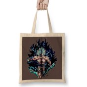 Resim Baskı Dükkanı Vegeta Dbs Super Sayan Blue Bez Çanta Uzun Saplı 
