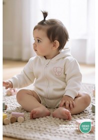 Resim Bebek/cocuk Nakış Detaylı Fermuarlı Sweatshirt Pembe 
