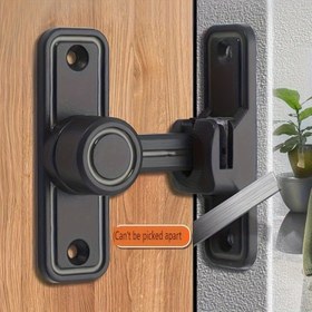 Resim Ağır Hizmet Tipi Metal Mandal Kilidi - 90/180 Derece Döner Güvenli Mandal Ahır Kapıları, Kayar Kilit Banyo, Garaj, Yatak Odası, Dolap İçin - Dayanııklı Çinko Alaşımlı Güvenlik Kapı Kilidi, Çalınamaz Özellikli 