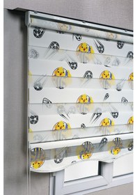 Resim Etekli Fenerbahçe Taraftar Kanarya Desenli Genç Odası Zebra Stor Güneşlik Perdeler 