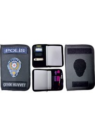 Resim Polis Ajanda Defter Kabı Organizer Kalemlik Siyah 