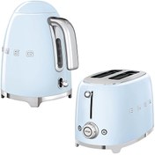 Resim Smeg Pastel Mavi Kettle ve 1x2 Ekmek Kızartma Makinesi Seti smeg