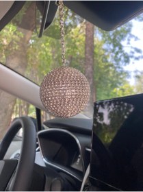Resim Altınay Mini Disko Topu - Kristal Dikiz Ayna Süsü – Eğlenceli Araba Aksesuarı - Hediyelik Araba Süsü (6,5cm) 