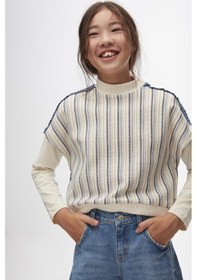 Resim Kız Sweatşhirt 24knk37801 Ekru-laci Ekru - Lacivert 