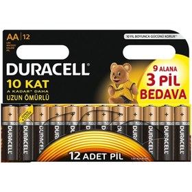 Resim Duracell Kalem Pil Kalın Pil Aa 12'li 