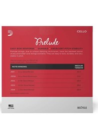 Resim D'addario J101044m-b10 Prelude Çello Tel Seti 4/4 - 10'lu Paket 
