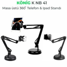 Resim König K-Nb 41 Masa Üstü Mikrofon Tablet Telefon Tutacağı 
