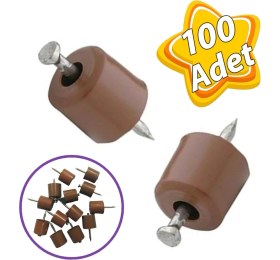 Resim Glaswen Çivili Raf Pimi Duvar Dolap Mobilya Pimi Sert Plastik Raf Tutucu Kahverengi 100 Adet Tekli (1 Paket) 