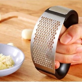 Resim Nakres Paslanmaz Çelik Saplı Sarımsak Ezici Tutma Kollu Sarımsak Rendesi 