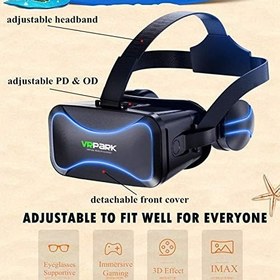 Resim Uzaktan Kumandalı VR Kulaklık | Çocuklar için Renkli Görüş VR Gözlükleri | 3D Gözlükler Sanal Gerçeklik Kulaklığı, VR Oyunları ve 3D Filmler için, Telefon Akıllı Telefonlar için öz Bakım Sistemi 