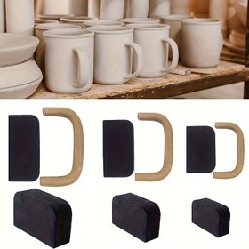 Resim 12 adet / 1 adet Seramik Kupa Sapı Kalıpları DIY Bardak Yapma Kalıbı Aracı Kil Seramikler için Kahve Kupası Sapı Kalıbı 