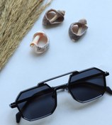 Resim LOOKUP NEW Sophia Unisex Siyah Kare Dikdörtgen Yeni Sezon Uv400 Siyah Güneş Gözlüğü 