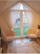 Resim GARDEN HOUSE Papatya KREM Kumaş Metal Gümüş Ayaklı 2 Tekli Koltuk Berjer 