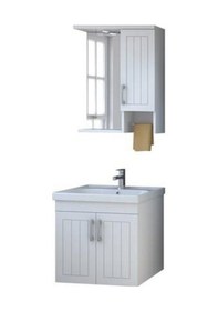 Resim Denko Lotus 60 Cm Mdf Lake Banyo Dolabı Takımı Beyaz 