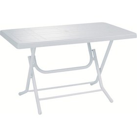 Resim Zayrok Seta Plastik Katlanır Masa Beyaz 70X120 cm Metal Ayak 