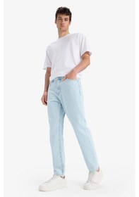 Resim DeFacto %100 Pamuk 90's Slim Fit Dar Kalıp Yüksek Bel Dar Paça Jean Pantolon E7281AX25SMNM63 