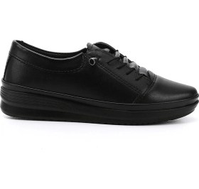 Resim Gönderi R Kadın Siyah Dolgu Taban Lastik Bağcıklı Comfort Ayakkabı Ddza73242329 Siyah 