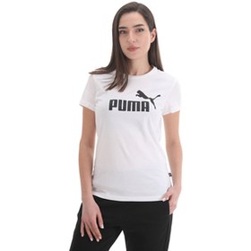 Resim Puma Ess Logo Tee Kadın T-Shirt Beyaz 