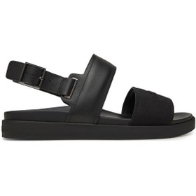 Resim Calvin Klein Deri Siyah Erkek Sandalet BACK STRAP W/ BUCKLE LOGO 