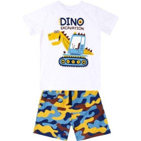 Resim Denokids Dino Kazı Erkek Çocuk T-shirt Kamuflaj Şort Takım Çok Renkli 