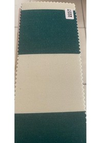 Resim Balkon Stor Perde Yeşil Krem Çizgili Akrilik Kumaş 200 X 230 Yeşil - Beyaz 