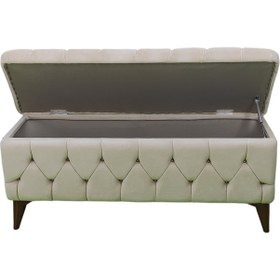 Resim Vavonni Sandıklı Puf 120Cm Krem A+ Kalite 