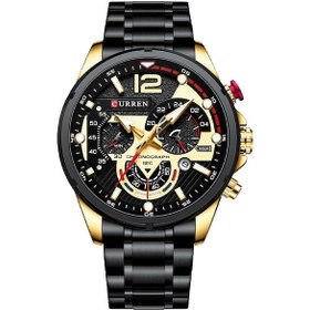 Resim Curren 8395 Çelik Kayışlı Quartz Kol Saati Siyah-Altın 