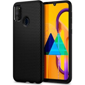 Resim Spigen Galaxy M30s ile Uyumlu Kılıf Liquid Air Matte Black 