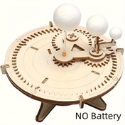 Resim DIY Güneş Sistemi Modeli - Ay, Dünya ve Güneş ile Mekanik Dişliler, STEM Eğitici Proje, Öğrenciler ve Öğretmenler için Elektriksiz Astronomi - Sınıf veya Ev Bilim Sergisi, Ahşap Yapı, Dayanıklı Planetary Replika, Okul Projesi 