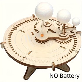 Resim DIY Güneş Sistemi Modeli - Ay, Dünya ve Güneş ile Mekanik Dişliler, STEM Eğitici Proje, Öğrenciler ve Öğretmenler için Elektriksiz Astronomi - Sınıf veya Ev Bilim Sergisi, Ahşap Yapı, Dayanıklı Planetary Replika, Okul Projesi 