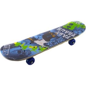 Resim Kaykay 60 CM 4 Tekerlekli Kaykay Büyük Boy Ahşap Çok Renkli 