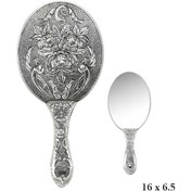 Resim Gumush Gümüş 925 Ayar Gül Desenli El Aynası 