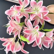 Resim 3 adet/6 adet Yapay Bitkiler Yapay Çiçekler Lili Ev Dekorasyonu Masaüstü Dekorasyonu Çiçek Düzenleme Yapay Çiçekler Yapay Dekorasyonlar Plastik Çiçekler Bahçe Dekorasyonu Düğün Dekorasyonu Çiçekler El Buketi Sahte Çiçekler 