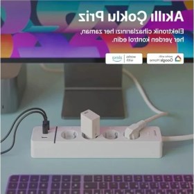 Resim Hakay Akıllı Çoklu Priz - 7in1 Wi-Fi Uyumluluğu ile 