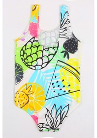 Resim Papiş Şık Kız Çocuk Mayo Ananas Meyve Desenli Rahat Hızlı Kuruyan Mayo Deniz Havuz Plaj Mayosu Bikini Karışık 