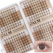 Resim PALM LASHES 320 adet Kahverengi DIY Küme Kirpikleri, 0.07mm Kalınlık, C Kıvır, 6-12mm Karışık Uzunluk, Doğal, Cosplay, Oyuncak, Anime Görünümleri İçin Kolay Uygulama Bireysel Kirpik Uzantıları, Tekrar Kullanılabilir Kirpik Küpleri 
