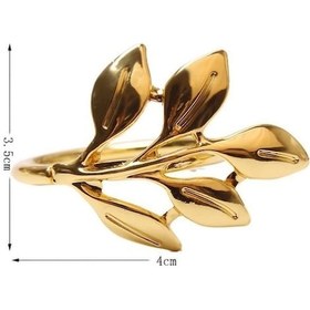 Resim Galvanik Yaprak Şekli Peçete Toka Düğün Otel Peçete Yüzük Gümüş A 