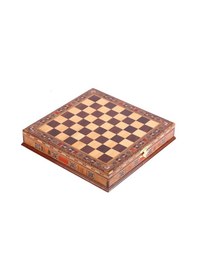 Resim Metal Mısır Satranç Takımı Parlak Ve El Yapımı Masif Ahşap Sandık 