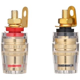 Resim 4 Çift 4mm Bakır Altın Kaplı Muz Şarjı, Siyah+kırmızı, Hoparlör Ve Amfi Bağlantı Terminali 