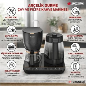 Resim Arçelik Gurme Otomatik Çay & Filtre Kahve Makinesi + Dijital Mutfak Tartısı Hediye 