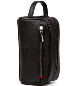 Resim Newish Polo Erkek Deri Portföy Clutch Traş Kozmetik Bakım Ve Günlük El Çantası 14x24cm New171 - Siyah 