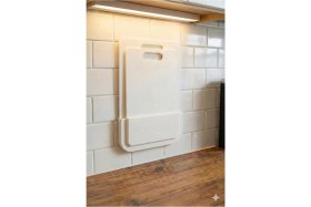 Resim Feyza Design Çiftli Kaydırmaz Kesme Tahtası Seti, Standlı, Yapışkanlı Dolap Içi, Meyve Sebze 
