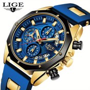 Resim LIGE Erkek Kuvars Saat - Büyük Çizgi, Spor Stili, Silikon Kayış, Takvim, Gece Işığı, Çok Fonksiyonlu, IP68, Yüksek Kaliteli İş Saati Erkek ve Kadınlar için, Spor Saati | Çizgi Tasarımı | Silikon Kayış Saat 