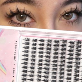 Resim D-Curl Kabarık Küme Kirpikler, Cosplay için Doğal Görünümlü Sentetik Vizon Kirpikler, Rahat Kullanım, Yüksek Hacimli Çapraz Uçlar, Partiler, Kulüpler, İş Toplantıları ve Düğünler için İdeal, Tekrar Kullanılabilir, 0.05mm Kalınlık, Uzunluk 10-15mm 