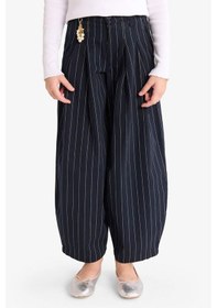 Resim Defacto Kız Çocuk Baggy Fit Charm Detaylı Geniş Paça Gabardin Pantolon G3250a825wnar215 Antrasit-ar215 