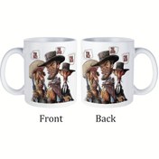 Resim 1 adet 11 oz Seramik Kahve Kupa - İyi, Kötü ve Çirkin Tasarım, Sıcak ve Soğuk İçecekler için Yalıtımlı Bardak, Batı Film Hayranları için Mükemmel Hediye, Ev veya Ofis için Dayanıklı İçecek Kabı, Kahve Bar Aksesuarları, Kahve Kupası 