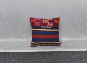 Resim Zehra Abla Halı Yeni El Dokuma Dekoratif Kilim Kırlent Yastık Kılıfı 6526 Çok Renkli 