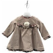 Resim Babydoll Elbise Babydola Kahverengi Ponpon-7468 Bej 